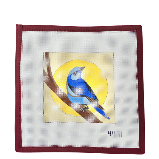 Blue Bird on Yellow Canvas