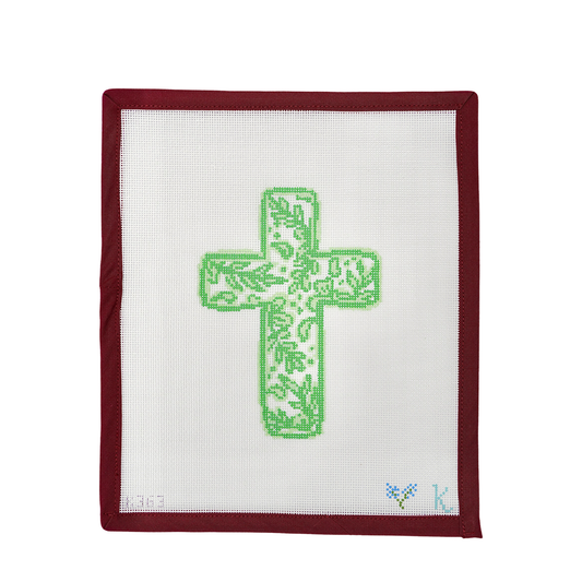 Chinoiserie Cross- Green
