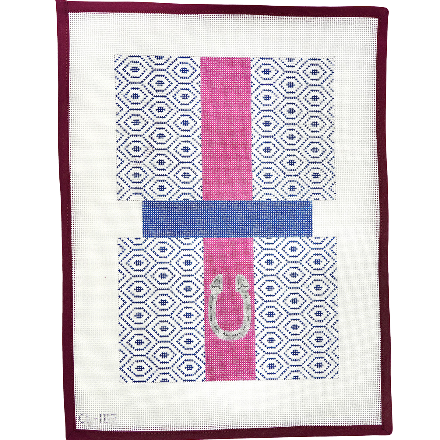 Blue and White Geometric Clutch Canvas