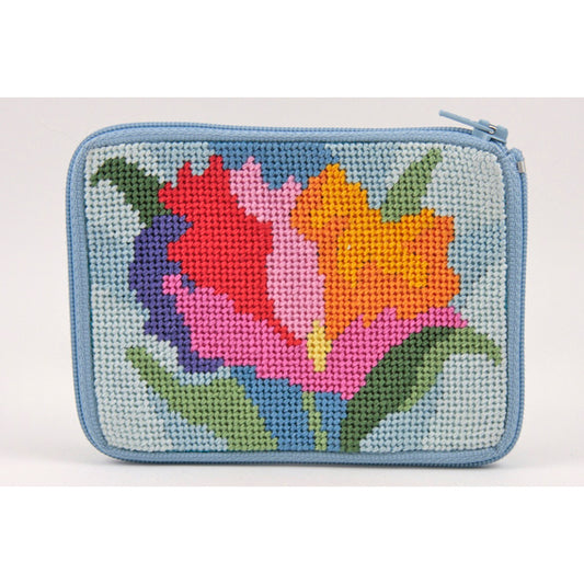 Stitch & Zip Watercolor Poppy Coin Purse